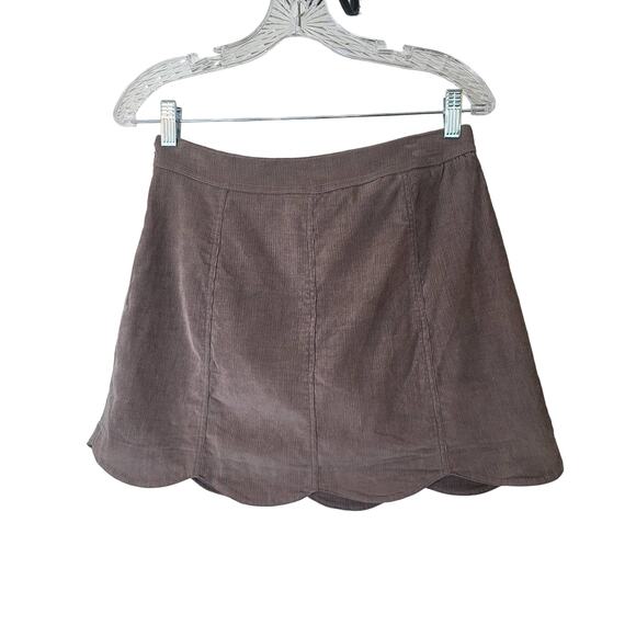 the impeccable pig size small mini corduroy scalloped hem skirt #108 - Picture 2 of 9